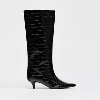 crocodile knee boots
