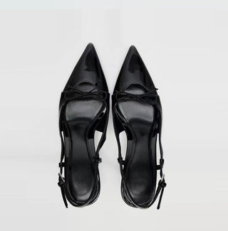black bow mules