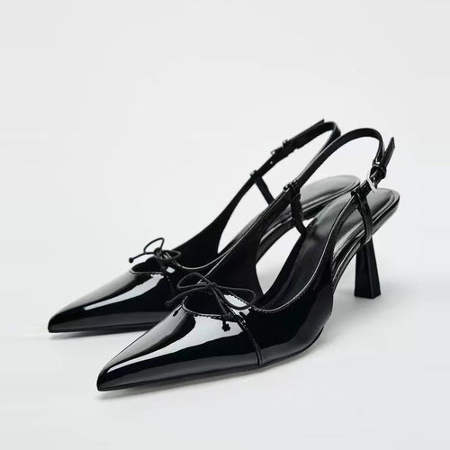 black bow mules