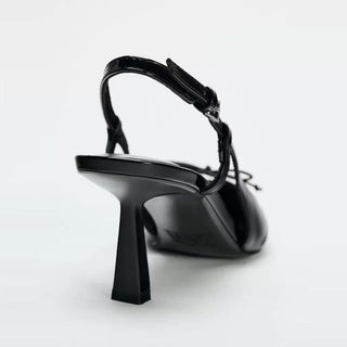 black bow mules