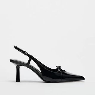black bow mules