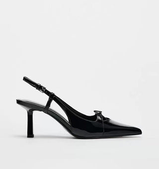 black bow mules