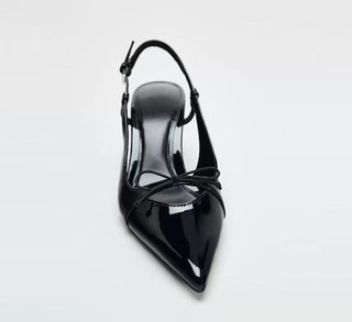 black bow mules