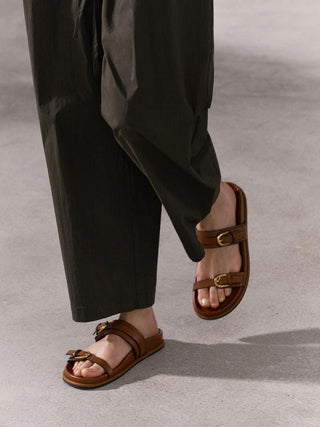 buckle platform sandals