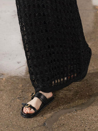 buckle platform sandals