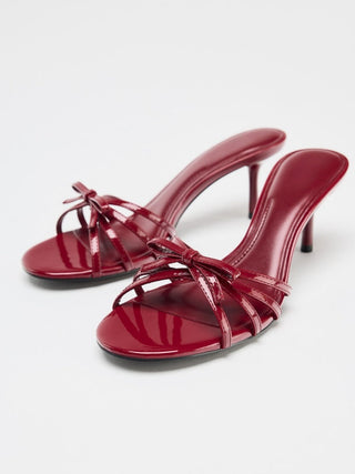 red bow sandals