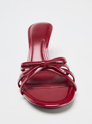 red bow sandals