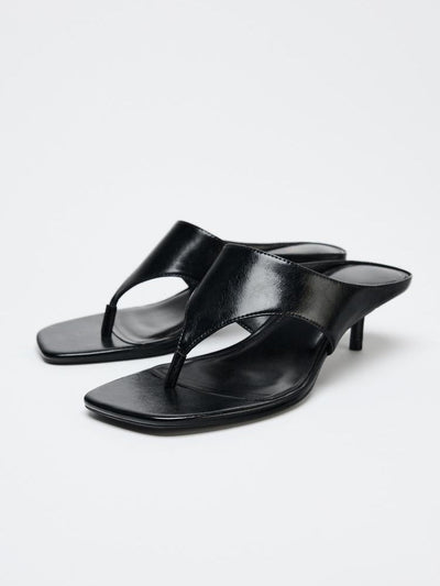 leather stiletto flip-flops