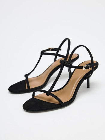 T-strap buckle heels