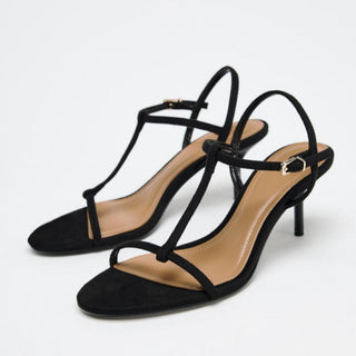 T-strap buckle heels