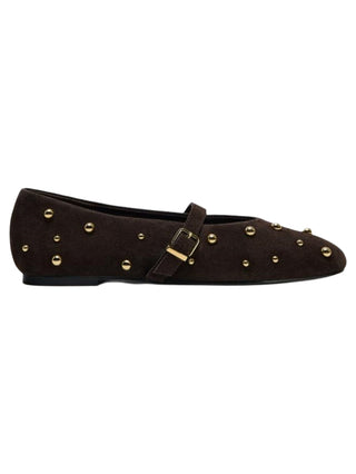 suede rivet flats