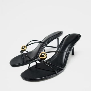 metal heel sandals