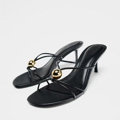 metal heel sandals