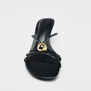 metal heel sandals