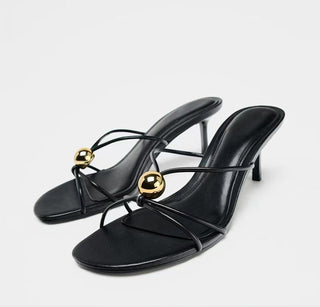metal heel sandals
