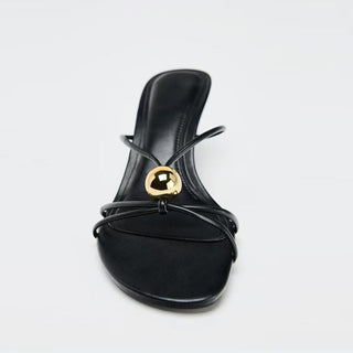 metal heel sandals