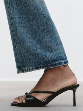 black open-toe sandals
