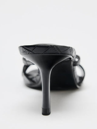 black open-toe sandals