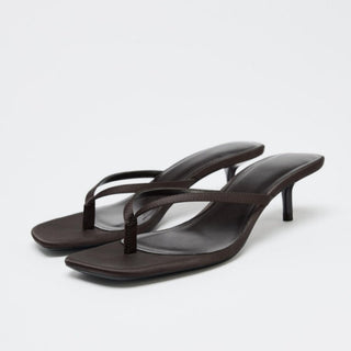 brown flip-flops