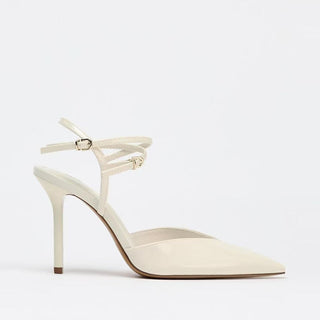 white patent pumps