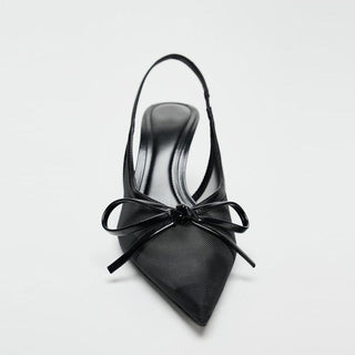 black mesh heels