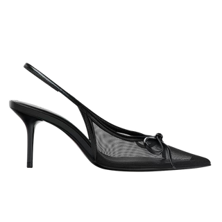 black mesh heels