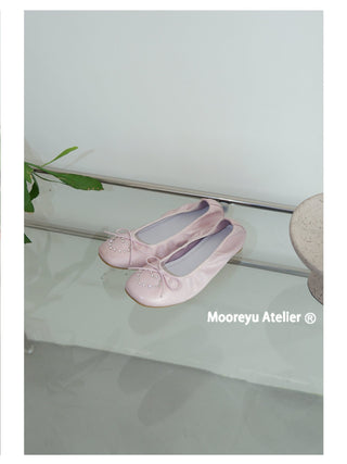 pink bow flats