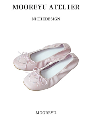 pink bow flats