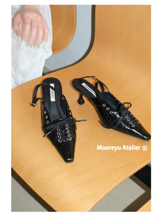 silver bow heels
