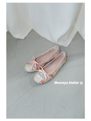 pink lace flats