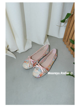 pink lace flats