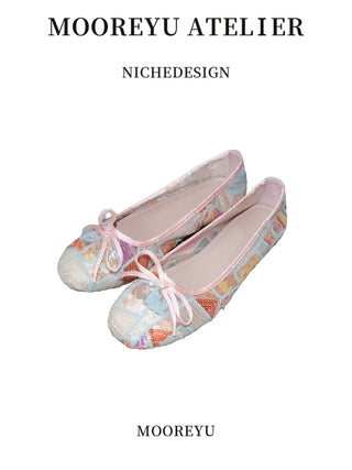 pink lace flats