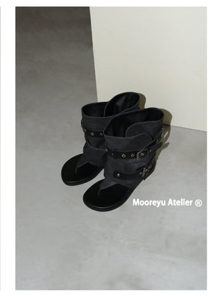 denim tube sandals