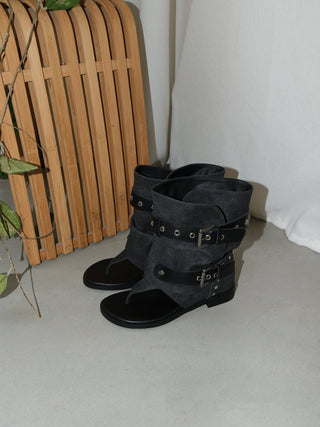 denim tube sandals
