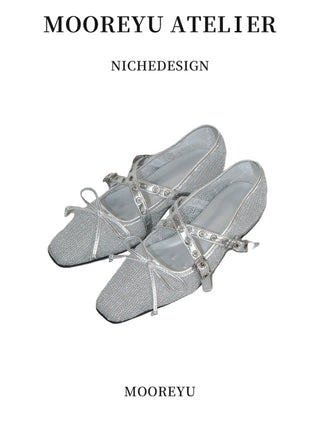 silver mary janes
