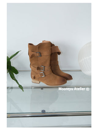 brown buckle boots