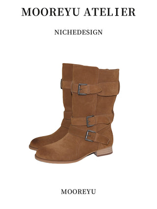 brown buckle boots