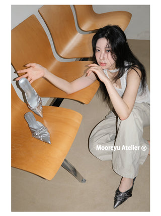 silver stilettos