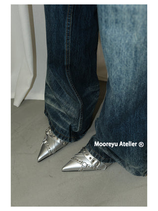silver stilettos