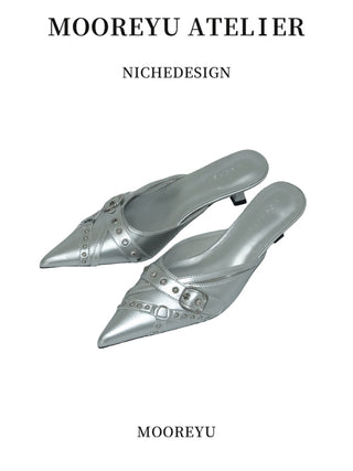 silver stilettos