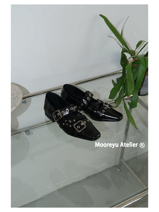 silver rivet flats