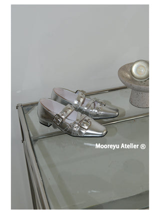 silver rivet flats