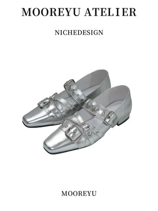 silver rivet flats