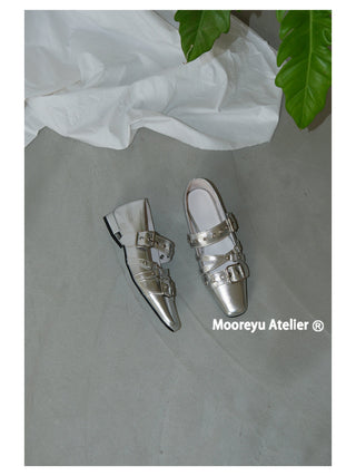 silver rivet flats