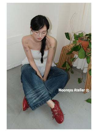 red nude flats