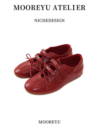 red nude flats