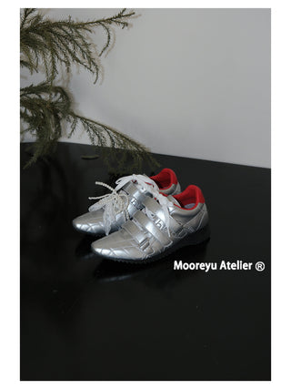silver lace sneakers