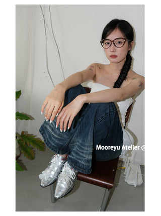 silver lace sneakers