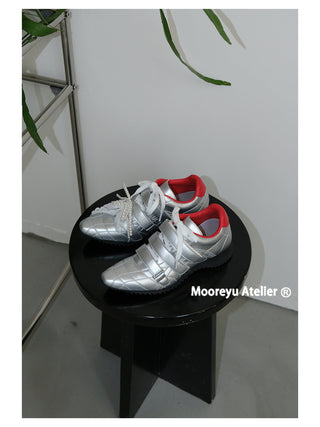 silver lace sneakers