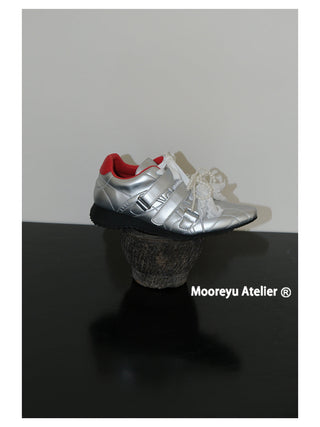 silver lace sneakers